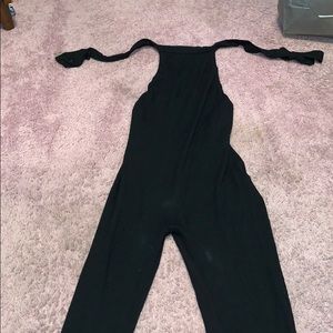 halter neck tie black jumper